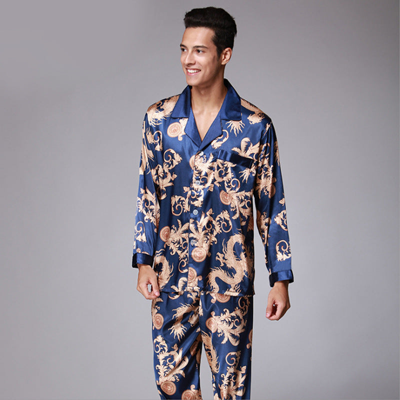 Men's Printed Satin Pajama Set – view 4