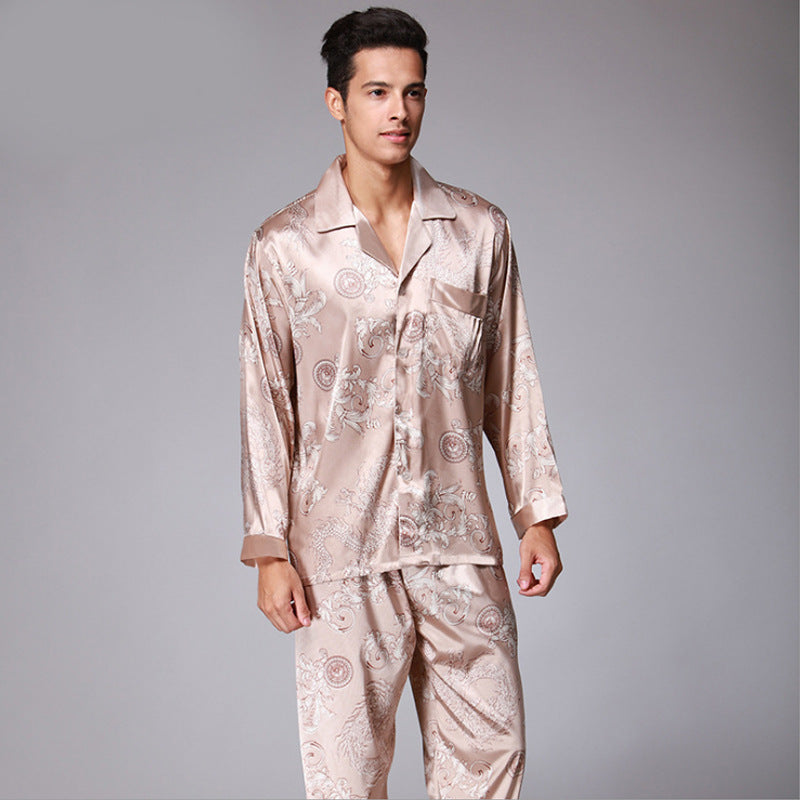 Men's Printed Satin Pajama Set – view 3