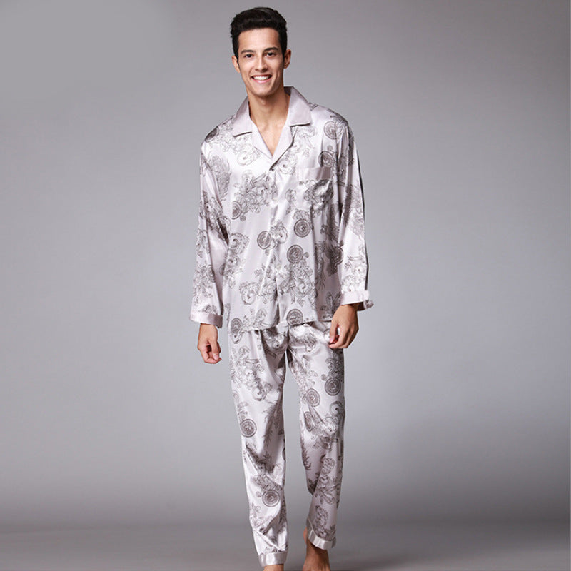 Men's Printed Satin Pajama Set – view 2
