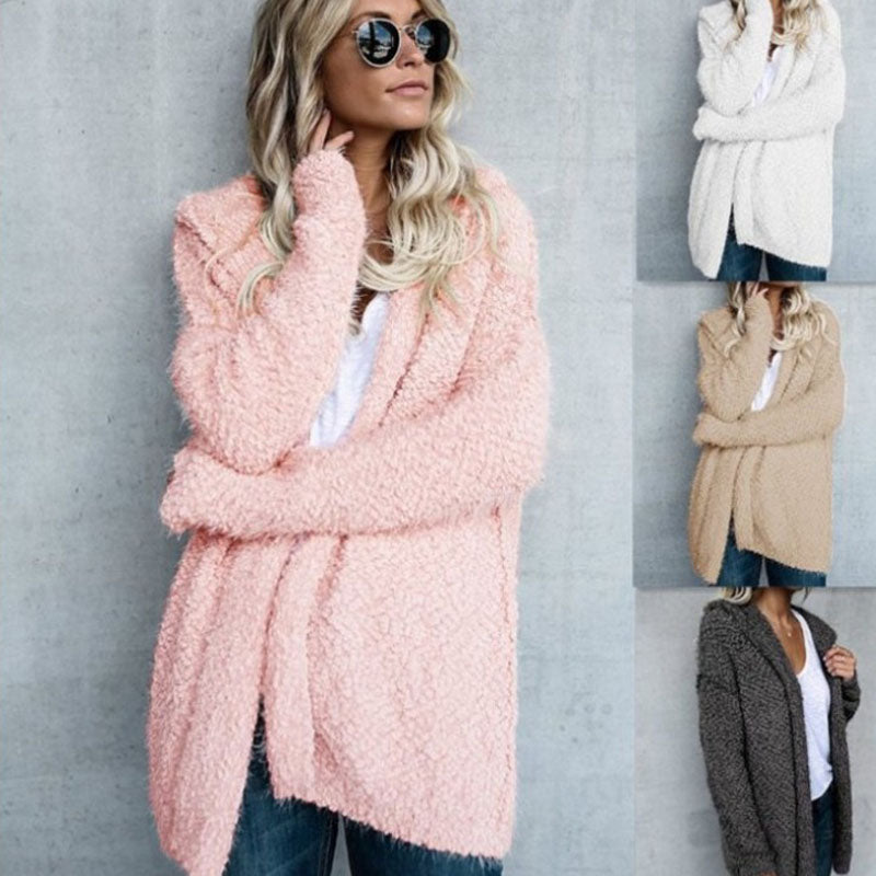 Women's Fuzzy Hooded Cardigan – view 1