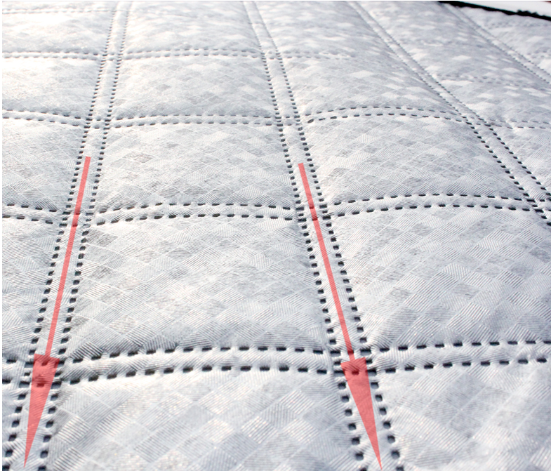 Quilted aluminum film close-up of windshield cover