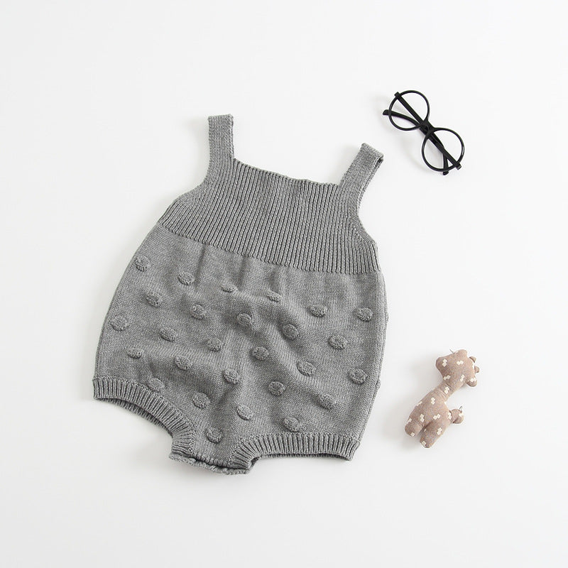 Grey baby knit sweater romper – view 2