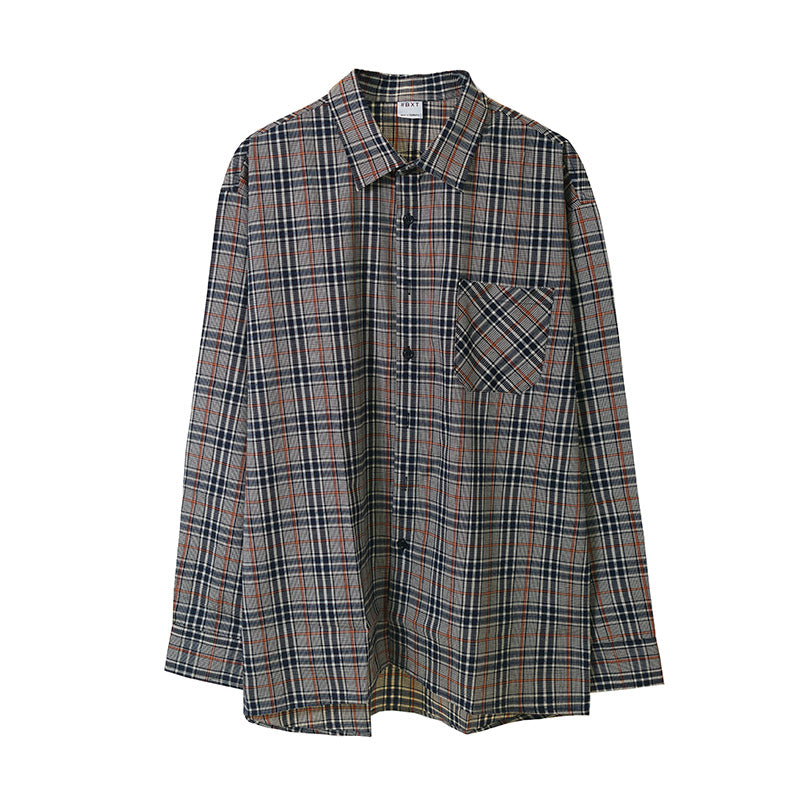 Men's Loose Plaid Long Sleeve Shirt – view 2