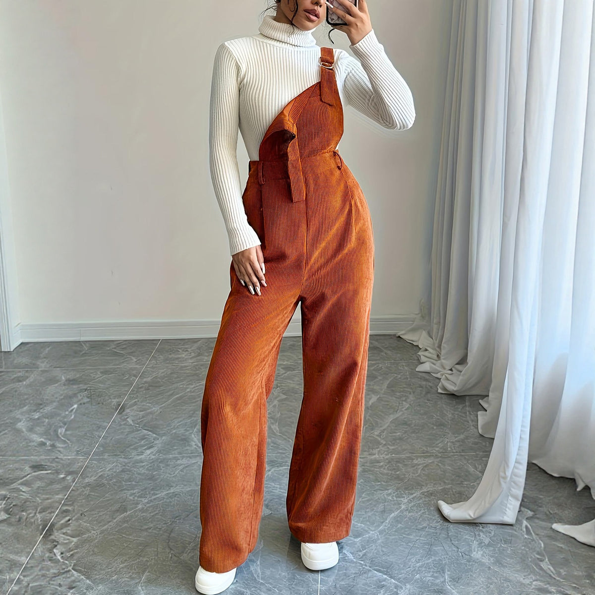 Women's Corduroy Bib Overalls – view 4