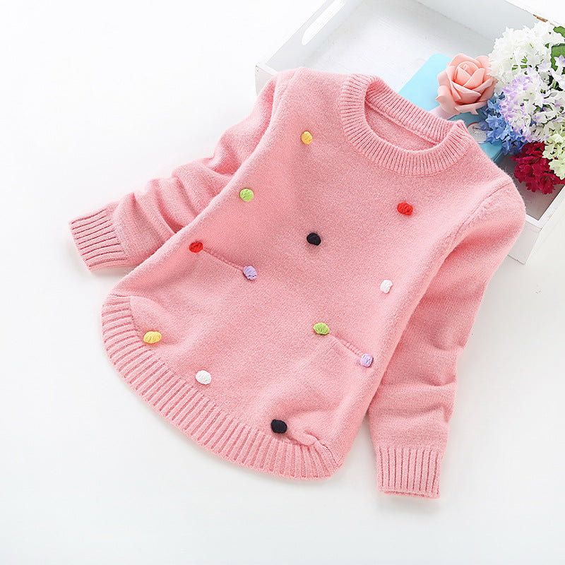 Girls' Pom Pom Knit Sweater – view 2