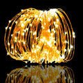 Silver wire LED fairy string lights – view 1