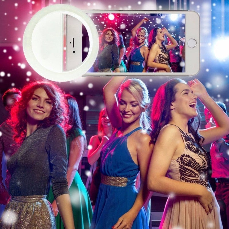 Clip-on LED selfie ring light for phones – view 1