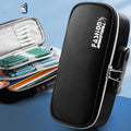 Black locking pencil case open