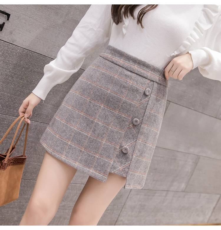 Women's Plaid Asymmetric Mini Skirt