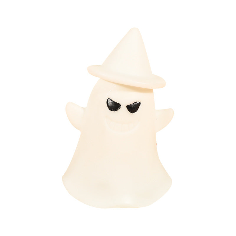 Cute glowing Halloween pumpkin ghost lamp ornament