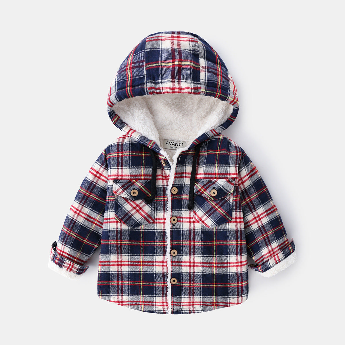 Boys' plaid hooded shirt jacket – view 5