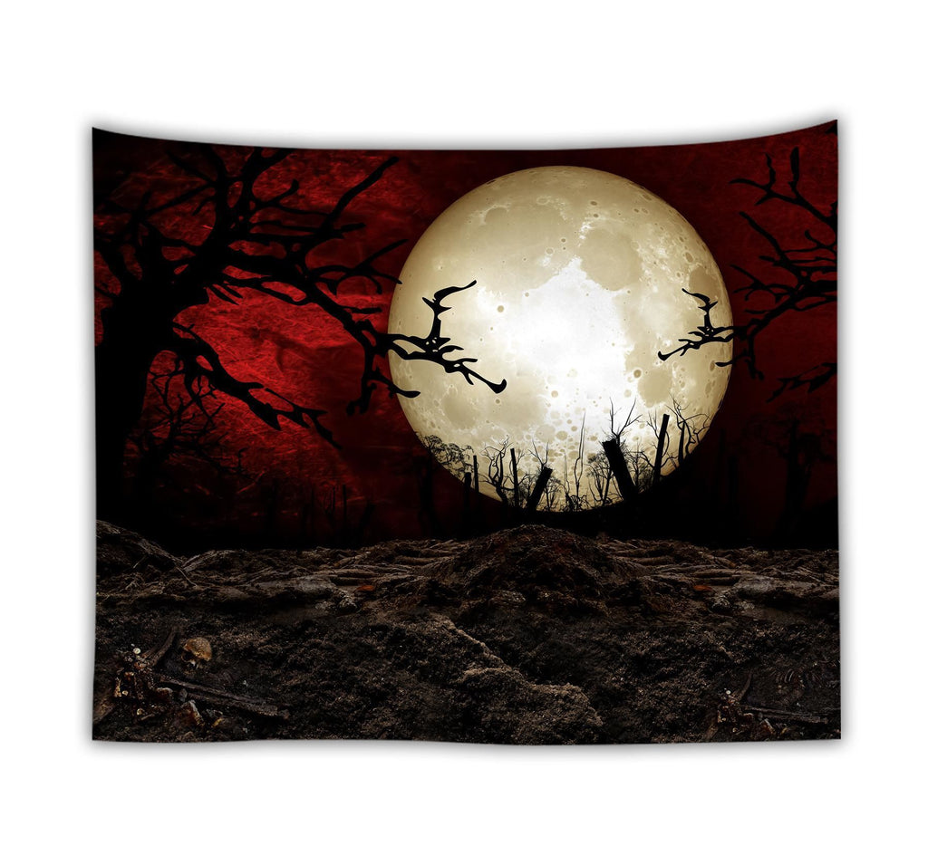 Ocean and moon nature wall tapestry – view 2