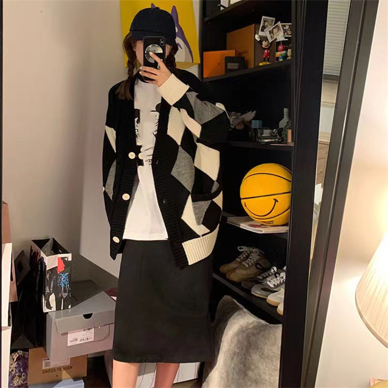 Argyle Knit Cardigan view 2