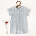 Bamboo short sleeve baby romper with front buttons - view 5