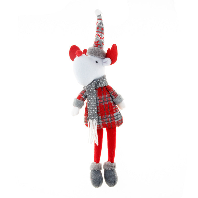 Snowman version of the long leg plush ornament