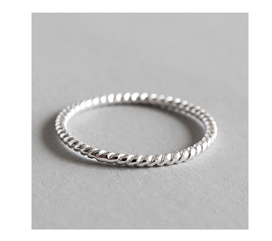 Silver Twist Couple Ring