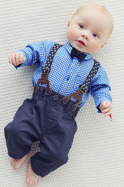 Baby Boy Shirt and Suspender Pants Set – view 2
