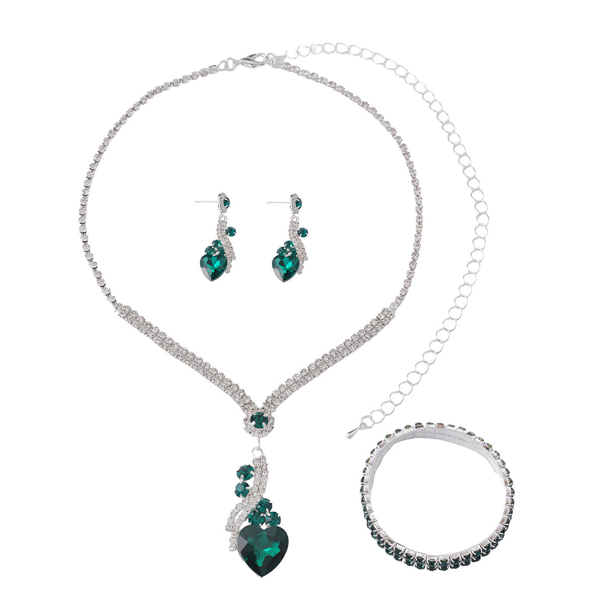 Emerald CZ drop earrings