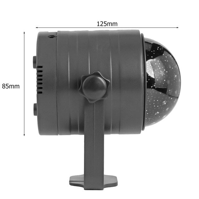Black mini LED star projector night light – view 2