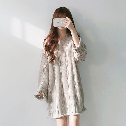 Women's Oversized Knit Sweater Dress - view 6