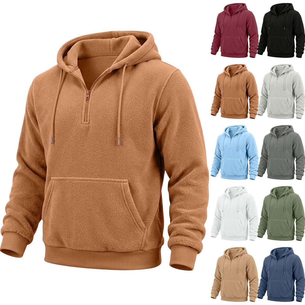 Men's Waffle-Knit Half-Zip Hoodie - view 8