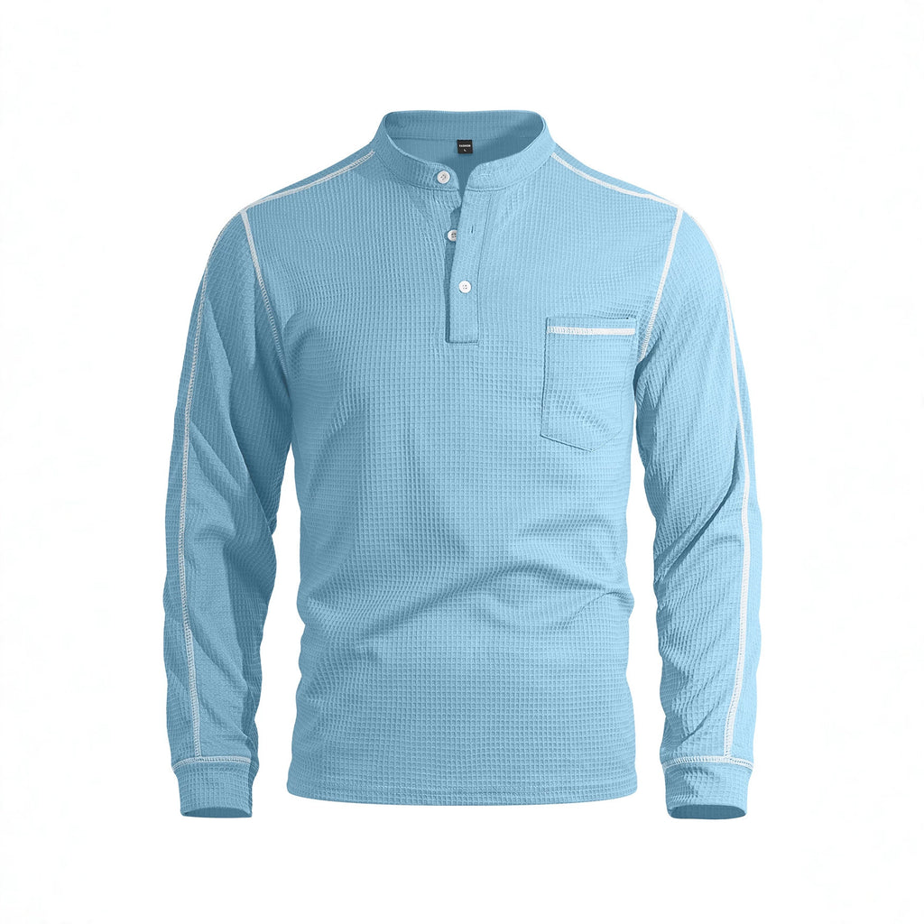 Men's Waffle-Knit Henley Polo Shirt - view 6