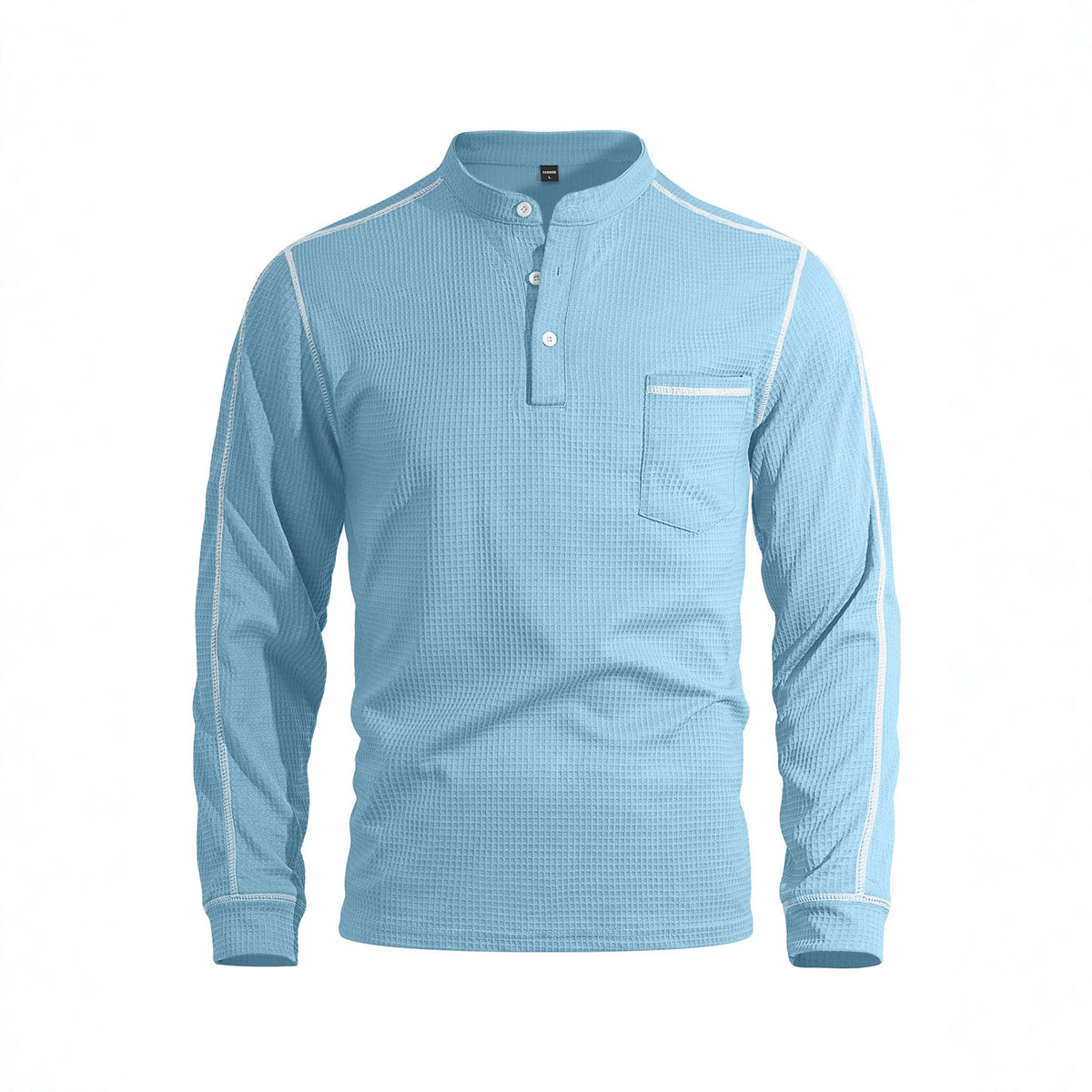 Men's Waffle-Knit Henley Polo Shirt - view 6