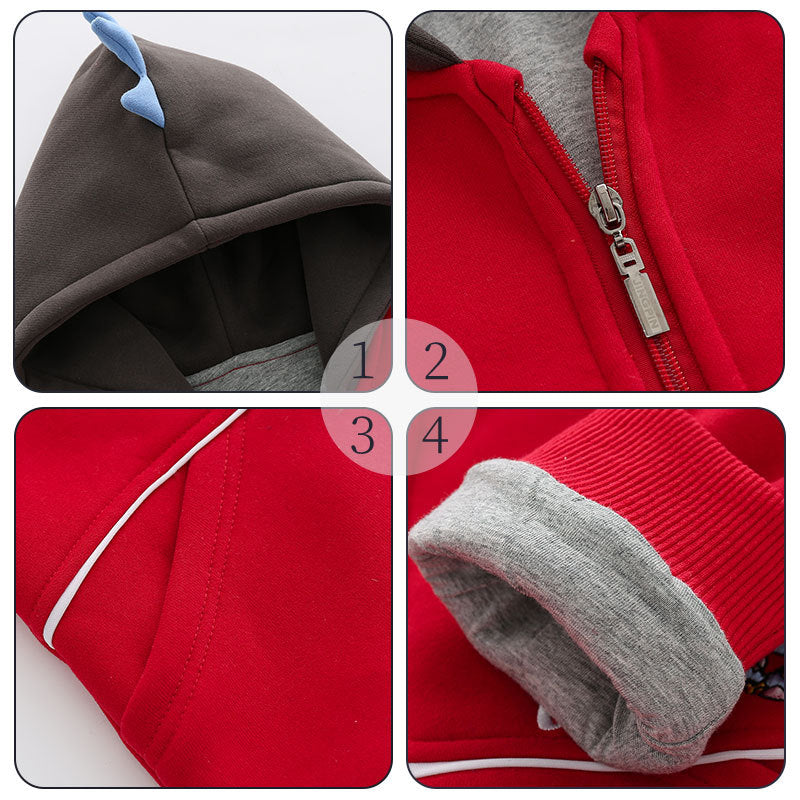 Kids' Dinosaur Spike Hooded Zip Jacket - view 6