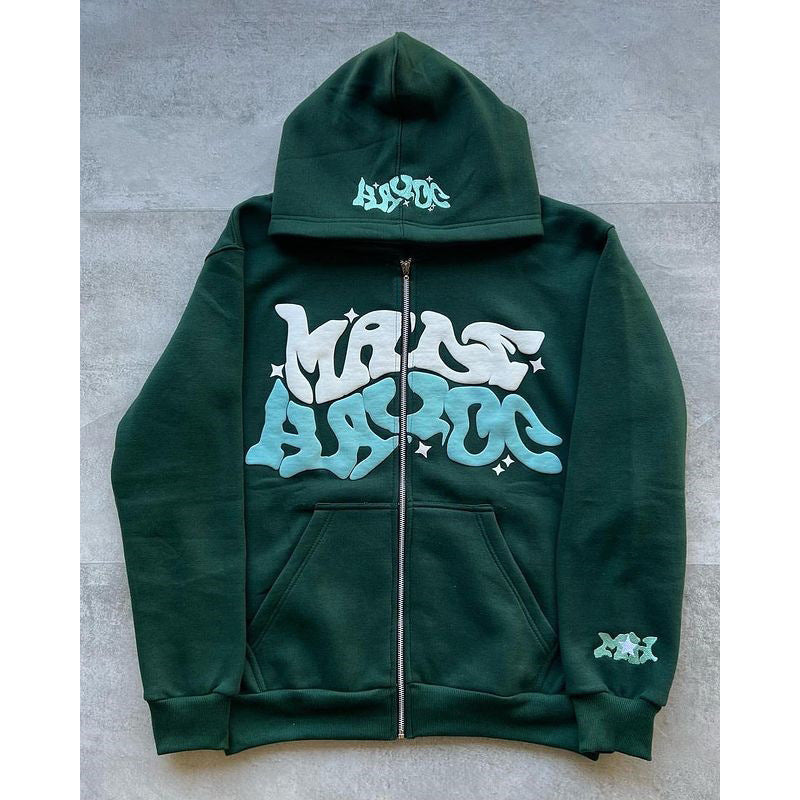 Printed Zip Hoodie view 3
