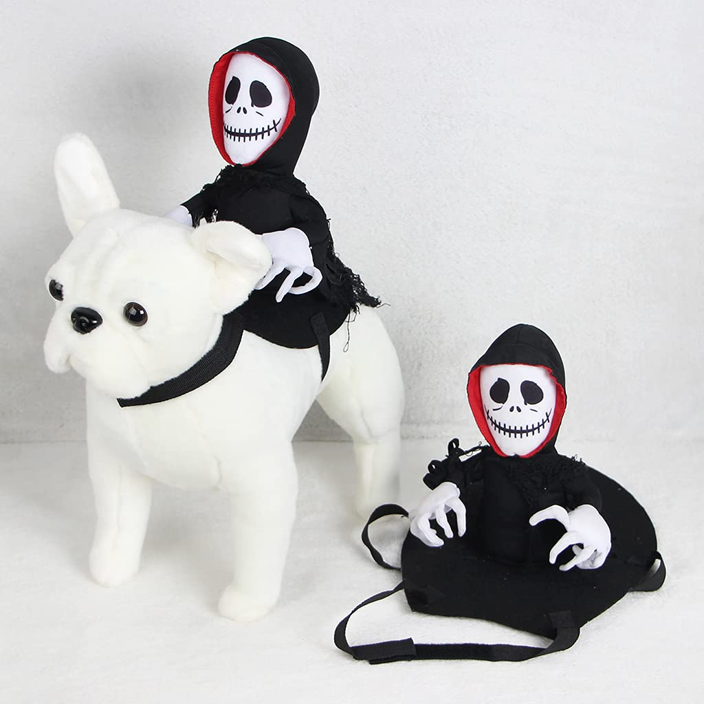 Pet skeleton rider Halloween costume – view 3