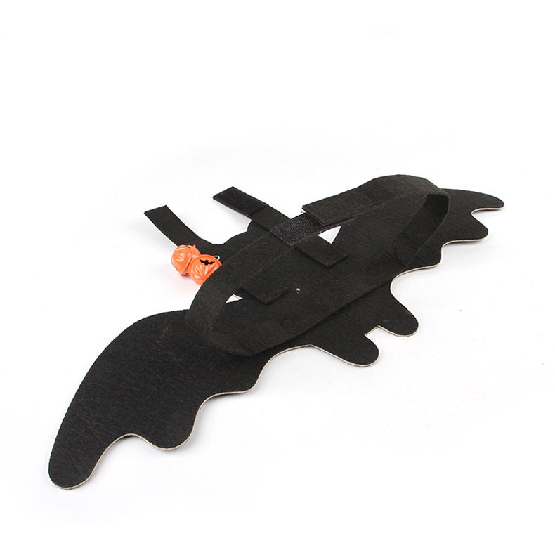 Cat bat wings with orange pumpkin bells – view 2