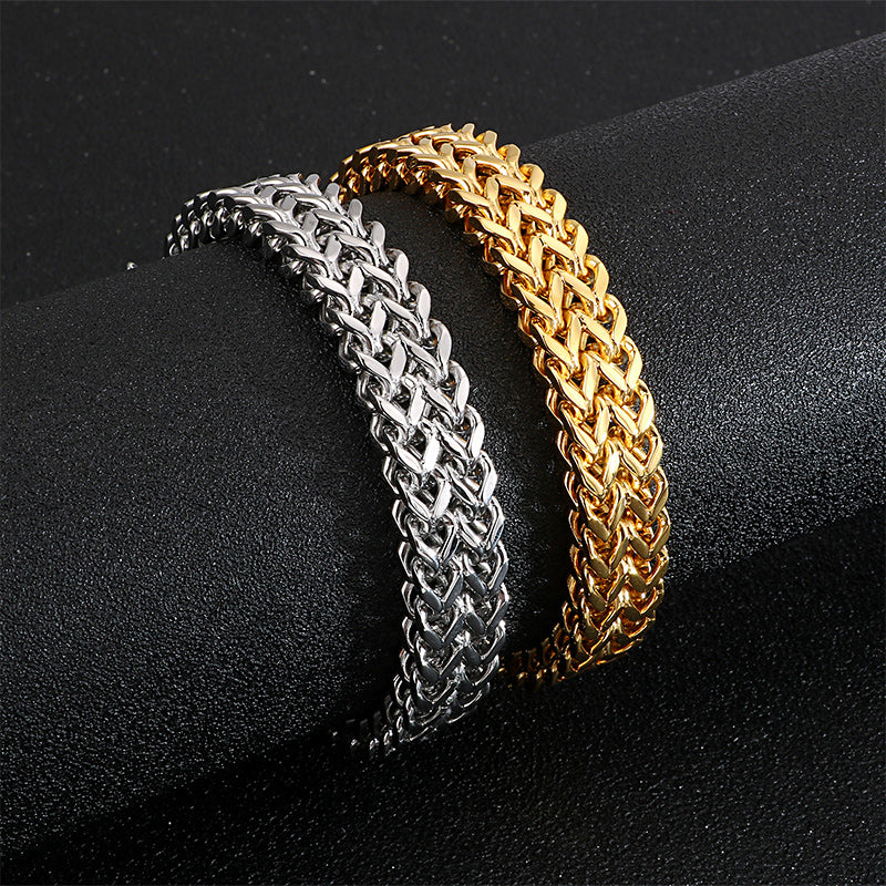 Stainless Steel Wolf Head Chain Bracelet - view 3