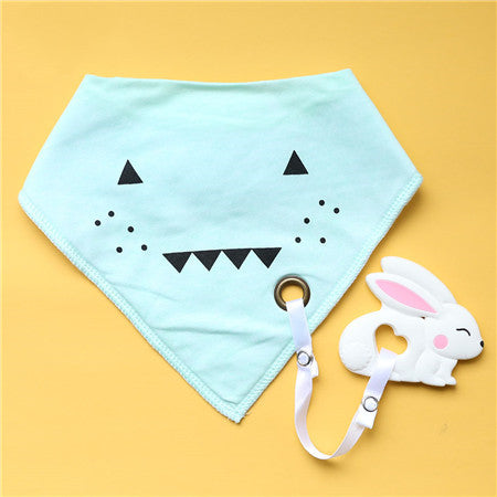 Cotton Bandana Bib with Silicone Teether 7