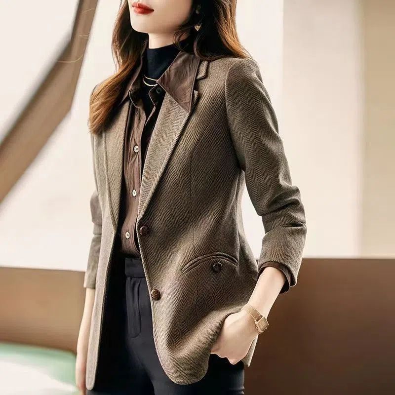 Women's Herringbone Single-Button Blazer - view 2