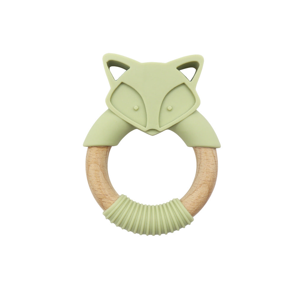 Fox Silicone and Wood Teether Ring 5