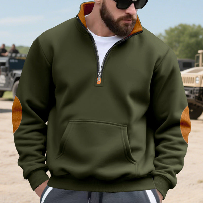 Men's Quarter-Zip Fleece Sweatshirt with Elbow Patches - view 6
