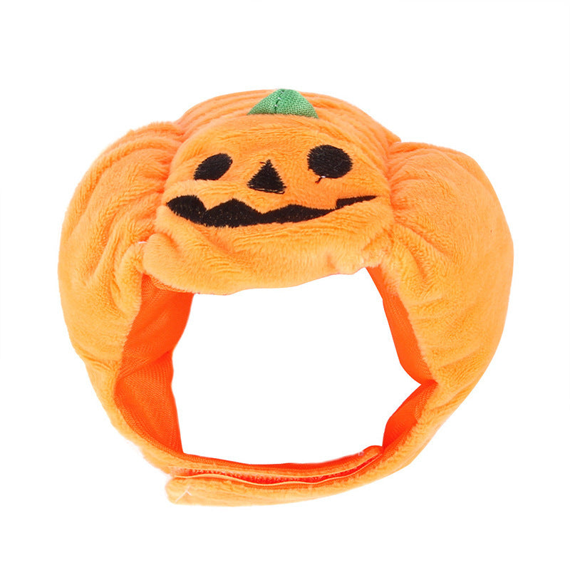 Plush pumpkin Halloween hat for pets – view 3