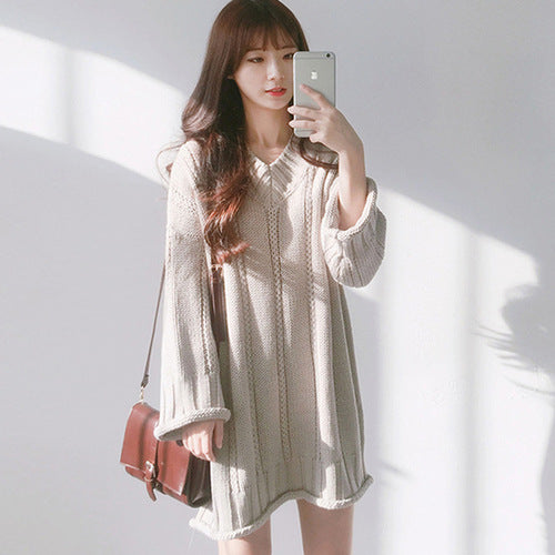 Women's Oversized Knit Sweater Dress - view 3
