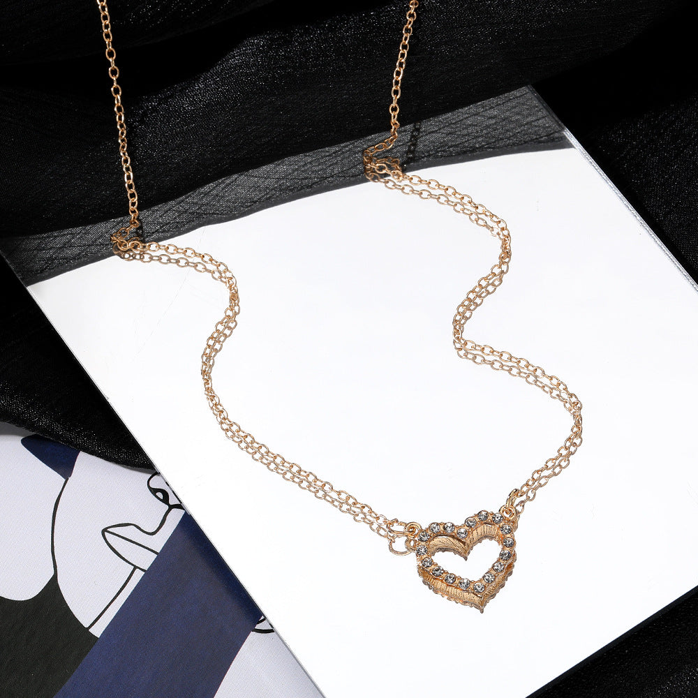 Close-up of rhinestone heart charm