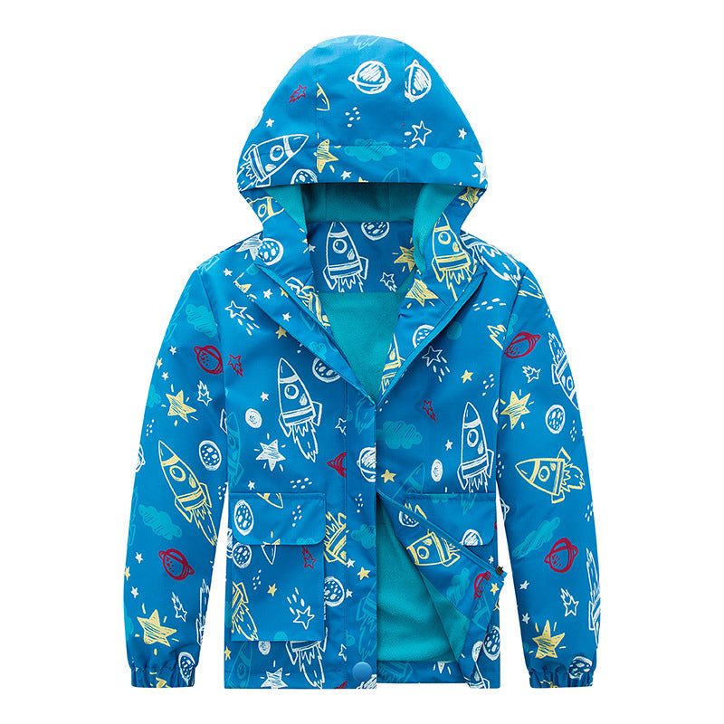 Kids' Fleece-Lined Rain Jacket – view 5