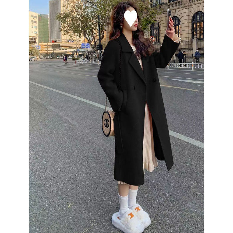Women's Double-Breasted Long Belted Coat - view 5