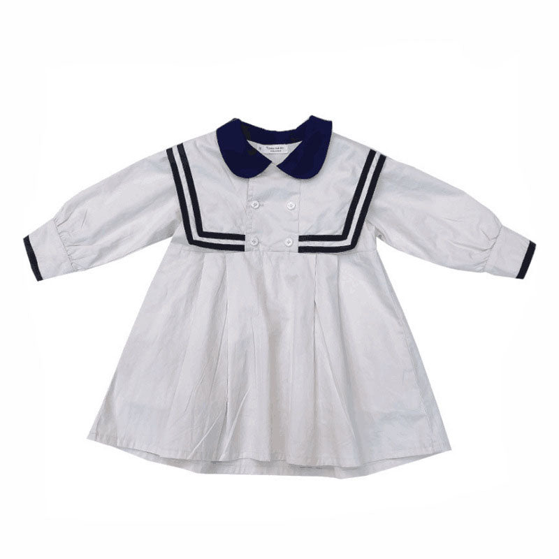 Girls' Sailor Collar Preppy Dress - view 2