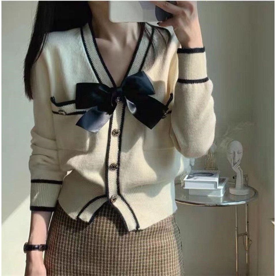 Women's Bow Front Cropped Cardigan - view 3