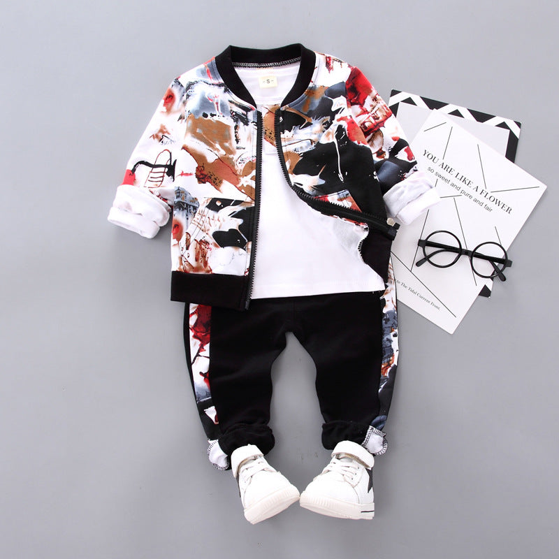 Toddler Boys' Printed Jacket, Tee & Pants Set - view 2