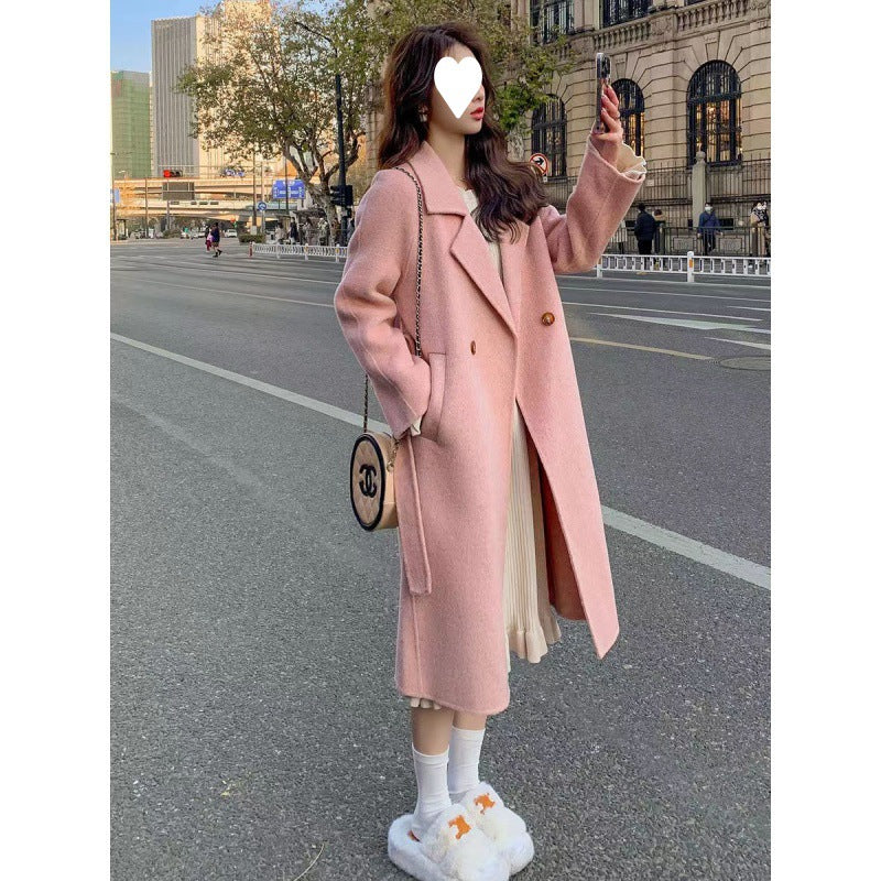Women's Double-Breasted Long Belted Coat - view 4