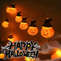 Halloween LED string lights with pumpkin ghost and bat shapes