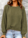 Women's Waffle-Knit Raglan Pullover Top - view 4