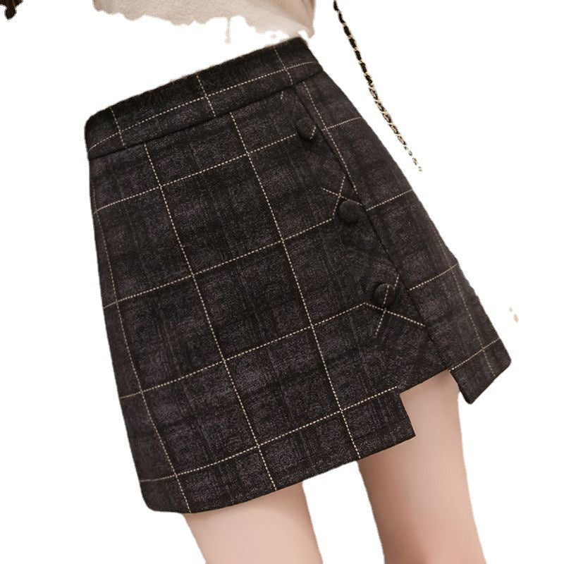 Women's Plaid Asymmetric Mini Skirt - view 9