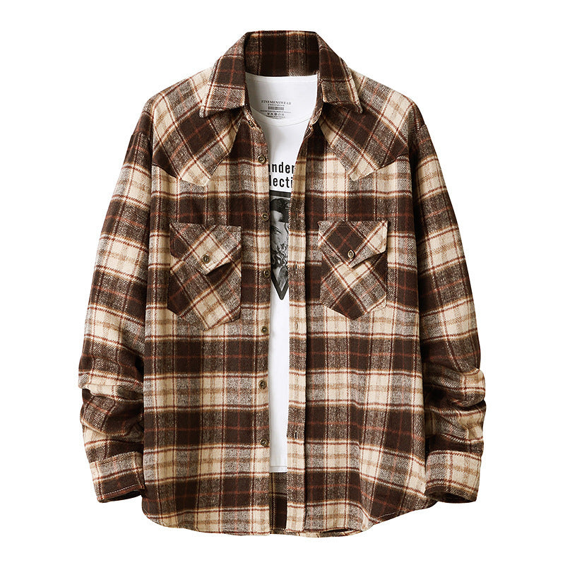 Men's flannel plaid shirt jacket – view 6