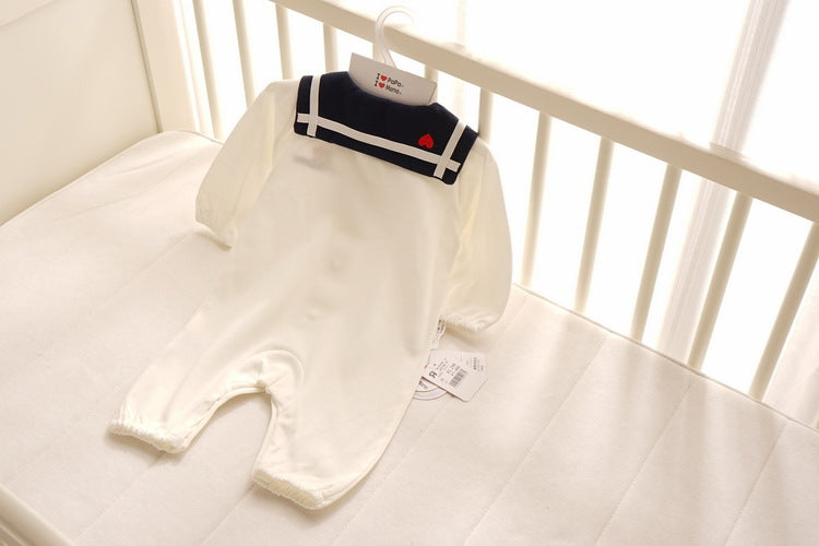 Sailor collar baby romper detail